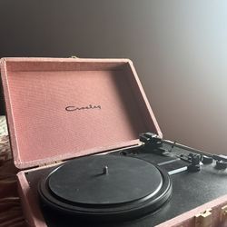 Pink Suede Crosley Record Player Bluetooth
