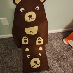 Felt Bear Hamper And Storage Bin 