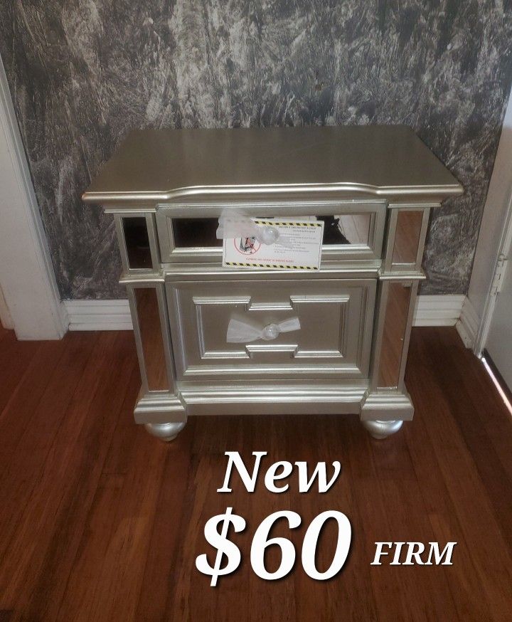 Silver Night Stand | Mirrored Nightstand Night Stand