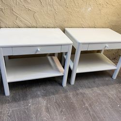 Pair of White Side Tables - Nighstands - Local Delivery for a Fee - See My Other Items