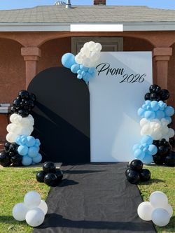 Blue, Black & White Balloon Garland