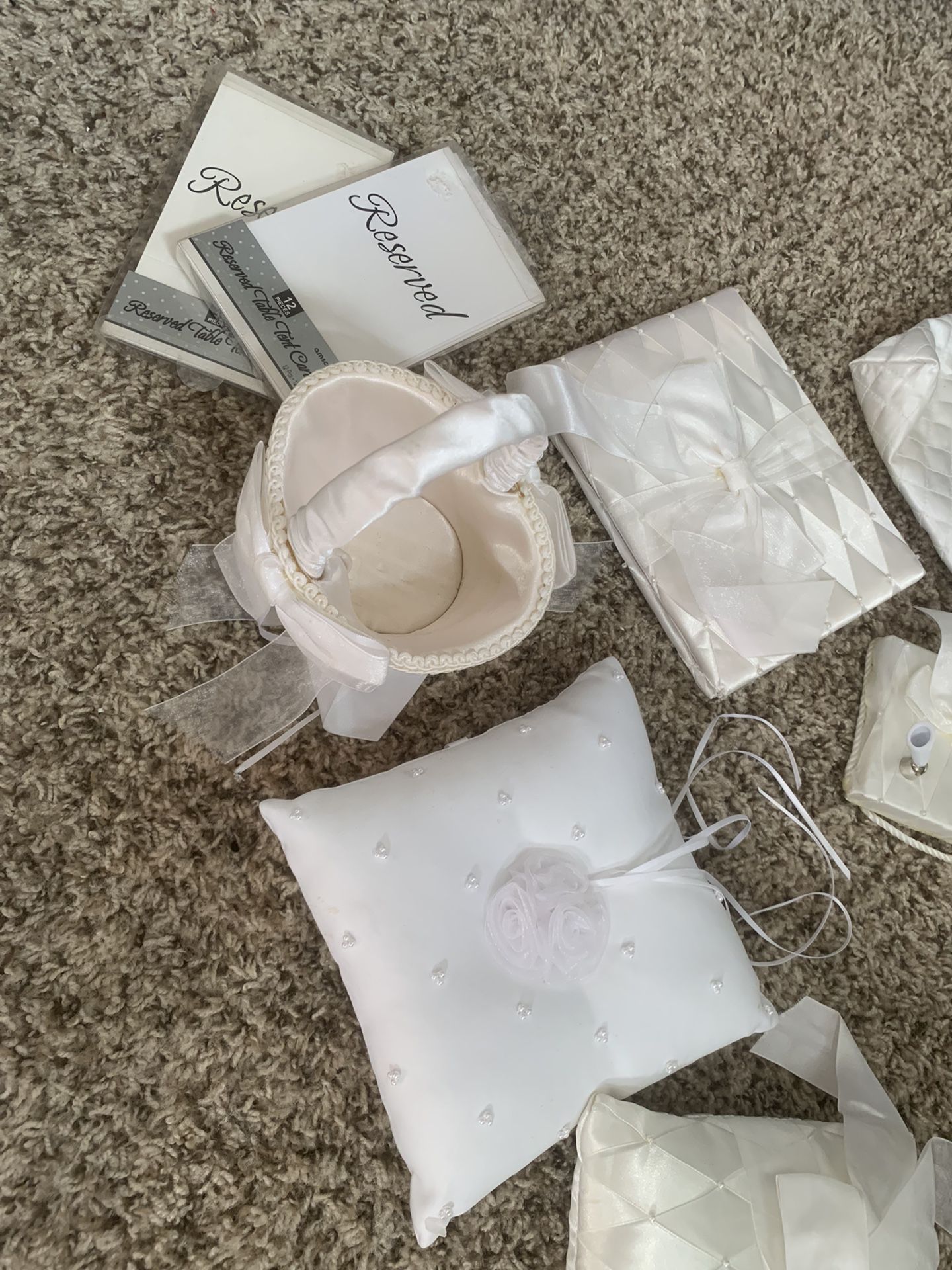 Wedding stuff/ring pillows/guest Book/reserved Table Tent Cards