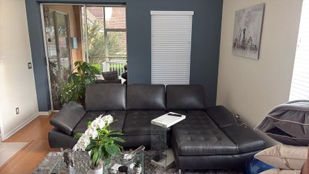 Leather, Couch Ashley, Grey