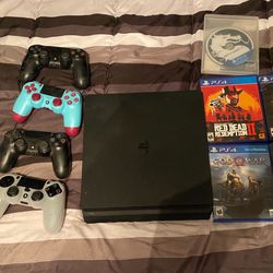 PS4 Slim Games And Controls Included 