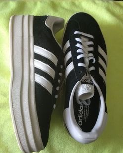 New Adidas Gazelle Bold Tennis Shoes Women. Blk & White