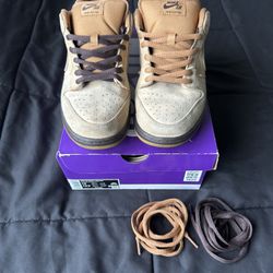 Nike SB Dunk Low Pro BQ6817-204 Wheat Mocha Sneakers Size 13