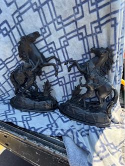 Vintage Metal Horse Sculptures