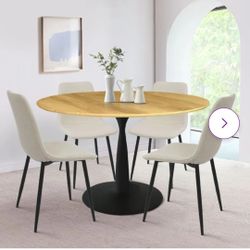 Bassey 4 Person Pedestal Dining Set