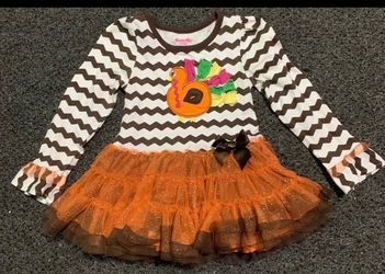Nannette Kids girls size 2T artsy Thanksgiving tulle tunic top dress
