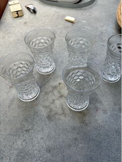 Vintage Textured Glass Tumblers – Set of 5
