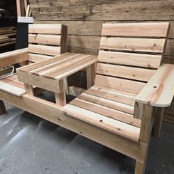 Custom built Cedar Two-Seat Bench 