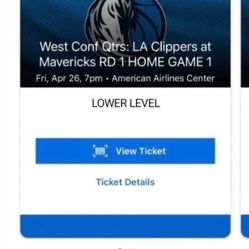 West Conf Qtrs: LA Clippers at Mavericks RD 1 HOME GAME 1