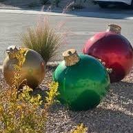 3-Piece Jumbo Christmas Ornament Set Holiday Yard Decoration