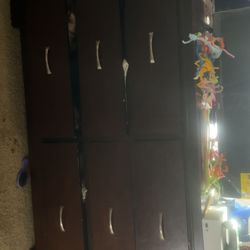Brown 6 draw dresser