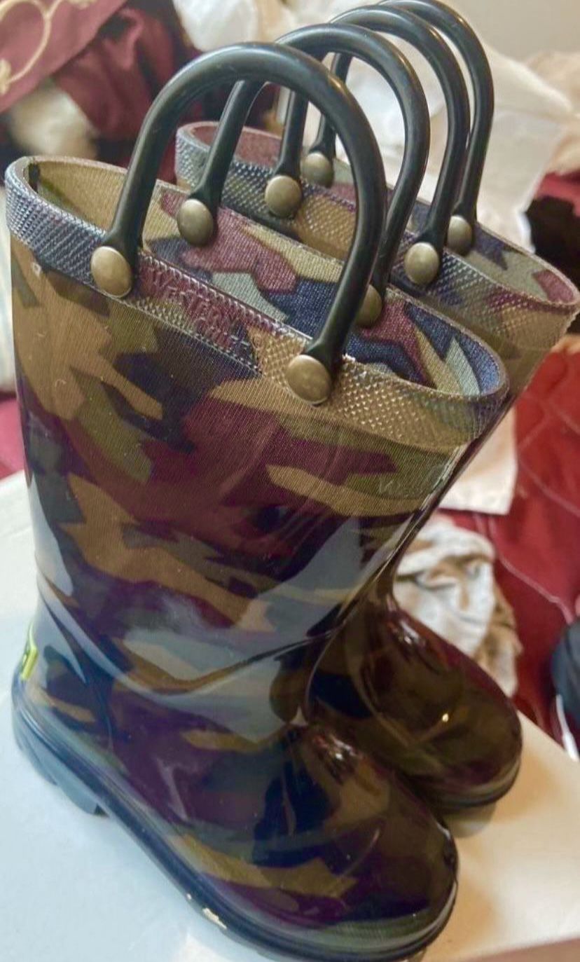 Toddler Army Fatigue Rain Boots