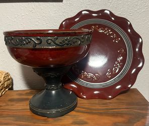 Scentsy Roma Decorative Pedestal Bowl  and Plate