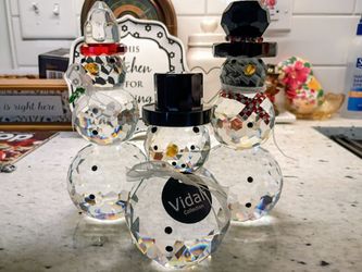 Beautiful Crystal Snowman Family