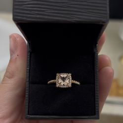 Engagement/Promise Ring- David Yurman 18k Rose Gold And Pink Morganite With Diamonds 