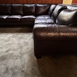 Chocolate Genuine Leather Couch