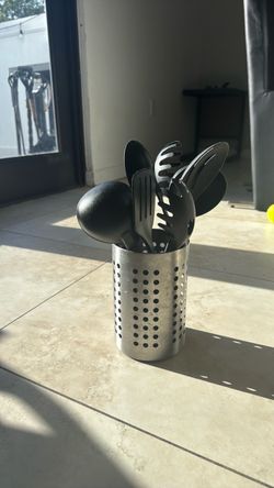 Black Kitchen Utensil Set with Holder