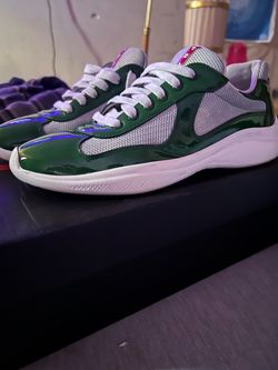 Green Prada America Cup Sneakers