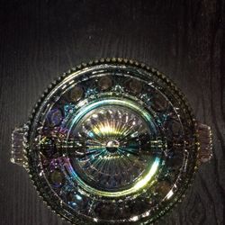 Blue Vintage Glass Relish dish