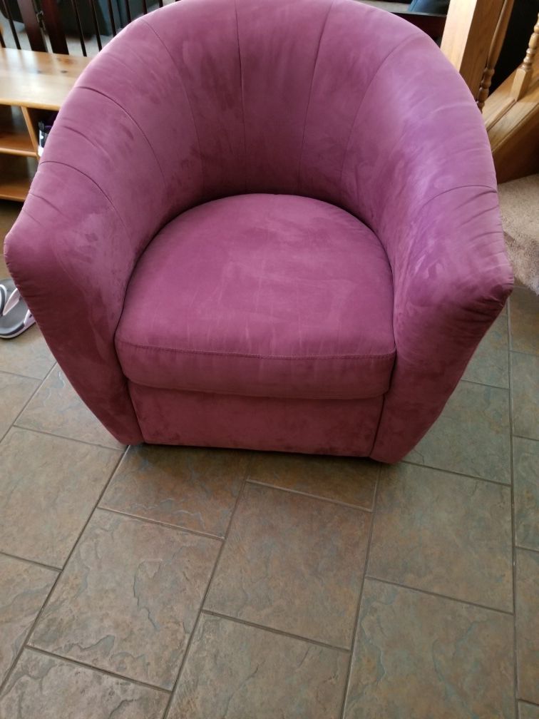 Purple barrel chair