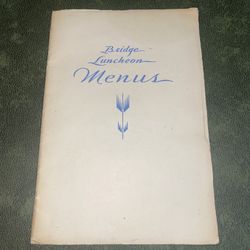 1933 better homes & garden bridge luncheon menu cookbook 