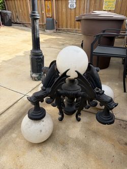 Vintage Gargoyle 10 ft 5 bulb light post
