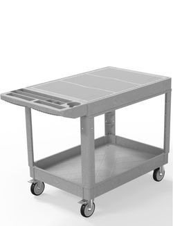 Two-Shelf Plastic Utility Cart with Wheels