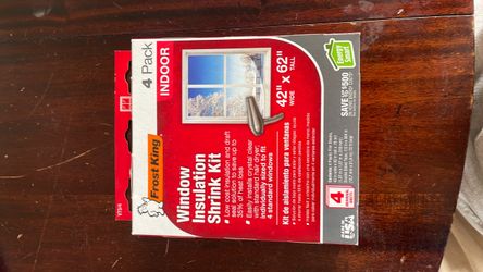Frost King Shrink Film Window Kit, 4 Pack, Clear Transparent Insulation V73/4, NEW Unopened Box