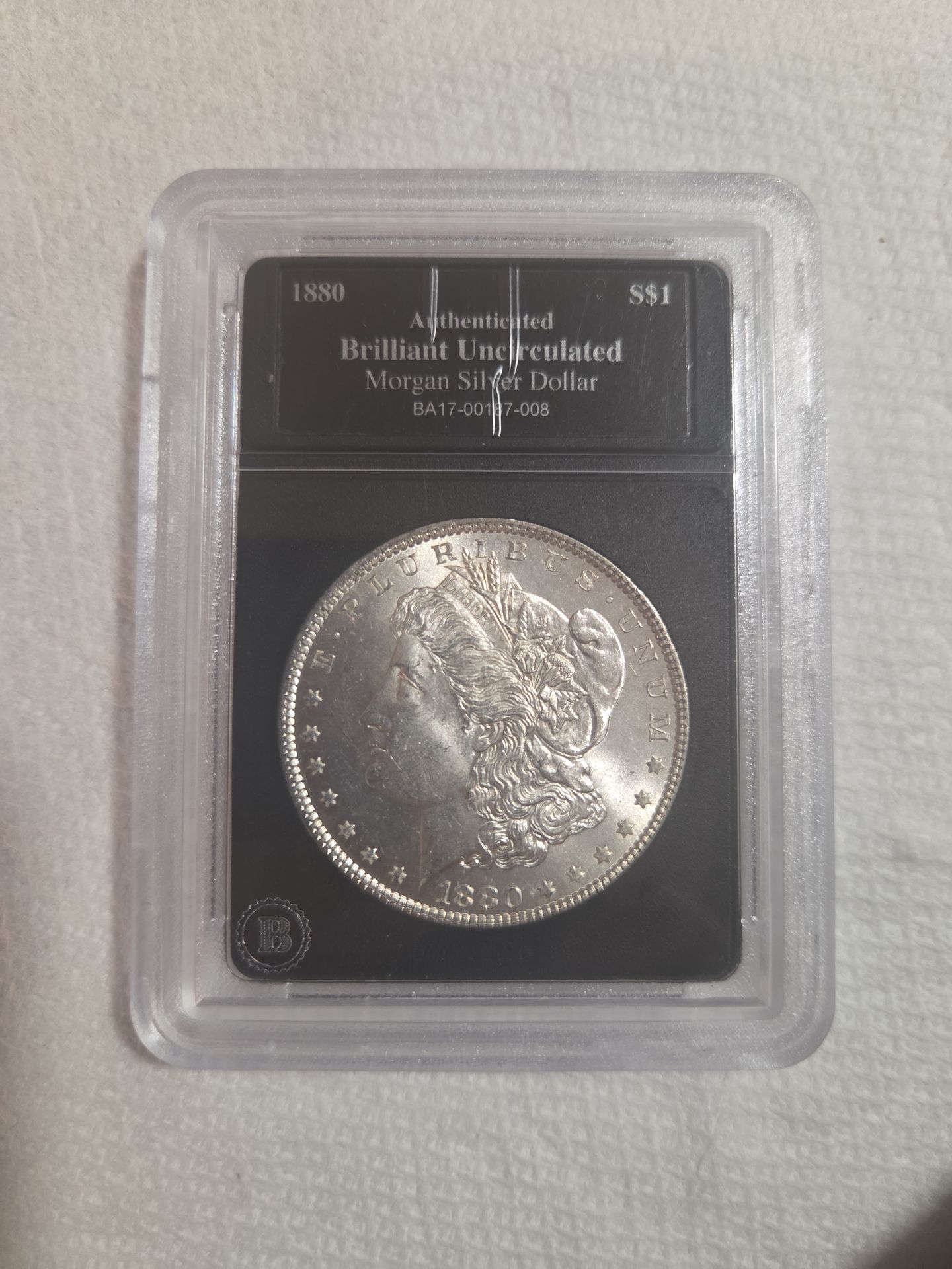 1880 Morgan Silver Dollar in Brilliant Uncirculated condition (CASH ONLY)