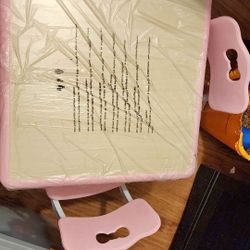 Kids pink table and chairs