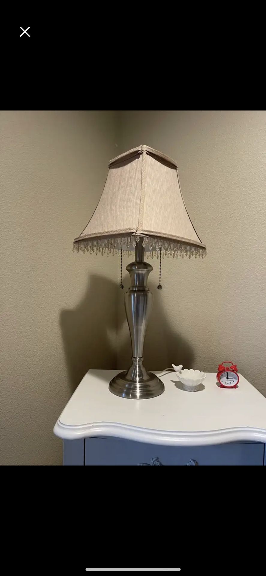 Vintage Heavy Silver Lamp