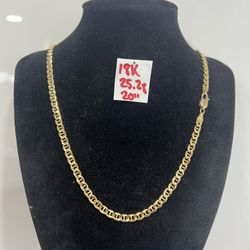 18K Solid Gold Italian Chain For Wedding 25.2Gr 20 Inches Long 
