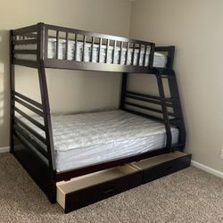New In Box Full/twin Bunk Bed With Mattresses (Read Description Below)