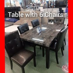 💥 Dining Table With 6 Chairs 