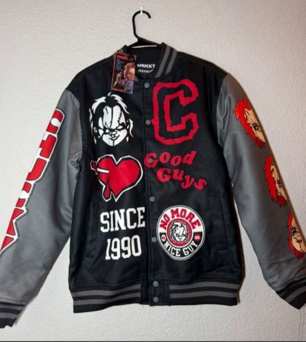 UNIVERSAL STUDIOS CHUCKY GOOD GUYS VARSITY HALLOWEEN HORROR JACKET π