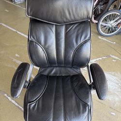 Gaming/ Desk Chair Black Leather- Adjustable High, Rotating 