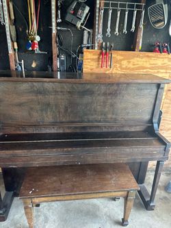 FREE Vintage Bogart New York Upright Piano with Bench – Solid Wood – Antique