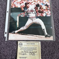 Len Barker Cleveland Indians Signed 8x10 Photo With COA