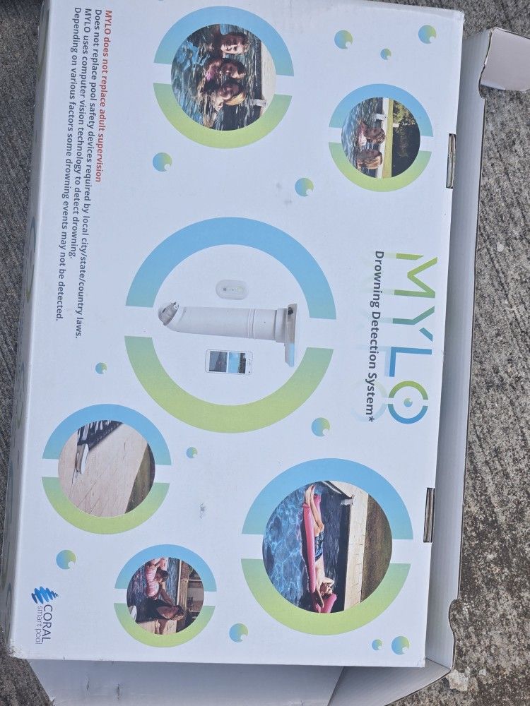 MYLO Smart AI Pool Alarm - Dual Camera - Underwater Drown Monitor System- Pool Alarms for Inground Pools & Above Ground Pools (20ft Power Cord)