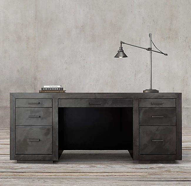 Restoration Hardware LA SALLE METAL-WRAPPED DESK