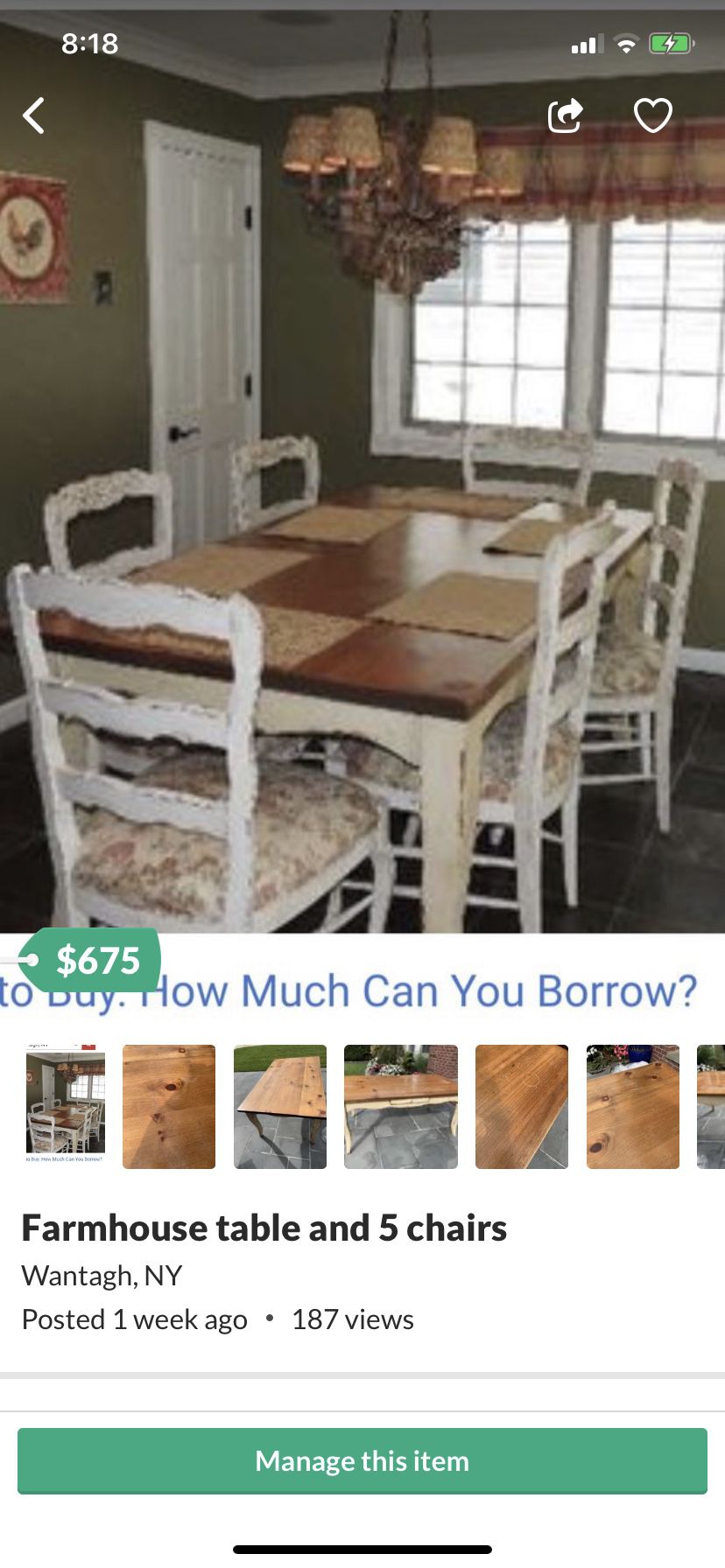 Farmhouse kitchen table and chairs