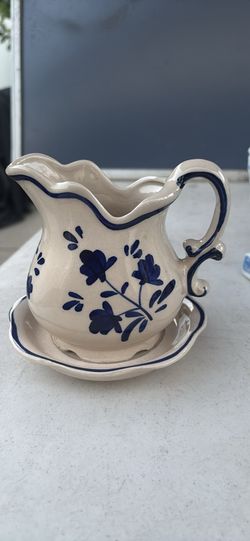 Vintage Ceramic Pitcher and saucer set