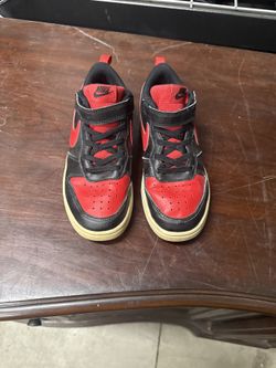 Nike Court Borough Kids — Black/Red, Size 2Y