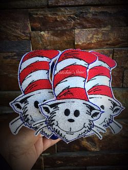 Embroidered Dr. Seuss Cat headband