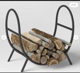 Finderomend Fireplace Log Holder Firewood Rack 17 Inch Heavy Duty Small Cast Iron Firewood Log Rack Bin