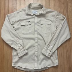 Poncho The Stockton Stone Western Pearl Snap Long Sleeve Shirt Medium Reg Fit