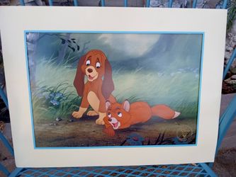 1994 DISNEY EXCLUSIVE COMMEMORATIVE THE FOX AND THE HOUND LITHOGRAPH